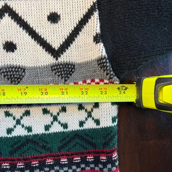 Vintage Patterned Open Long Cardigan Sweater, Boho, Retro, One Size - Picture 4 of 8